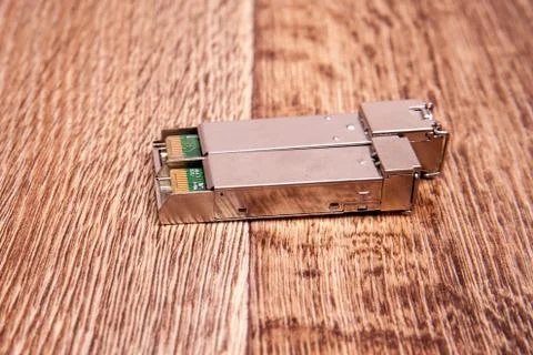 Optical gigabit SFP module for network Stock Photos