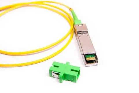 Optical gigabit SFP module for network Stock Photos