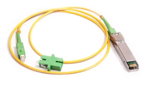 Optical gigabit SFP module for network Stock Photos