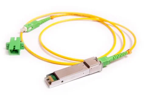 Optical gigabit SFP module for network Stock Photos