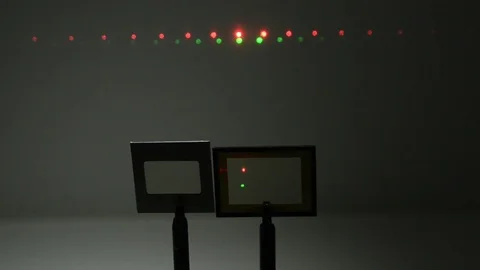 Optical grid makes interference with laser beams. Stock Footage 106398341