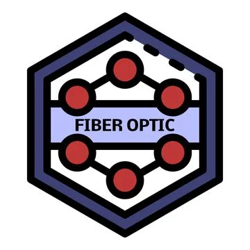 Optical hex cable icon color outline vector Stock Illustration