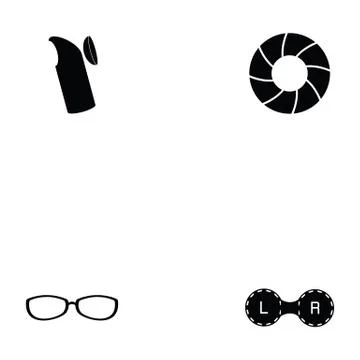 Optical icon set Stock Illustration