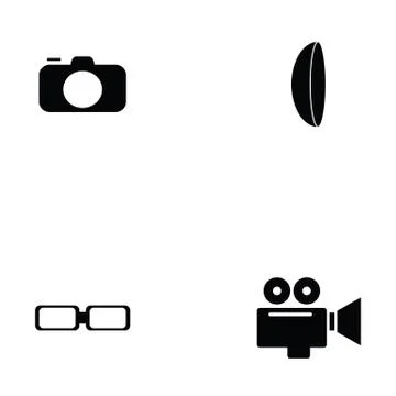 Optical icon set Stock Illustration