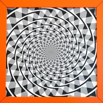 Optical illusion. 3d abstract background, geometric circle Stock Illustration