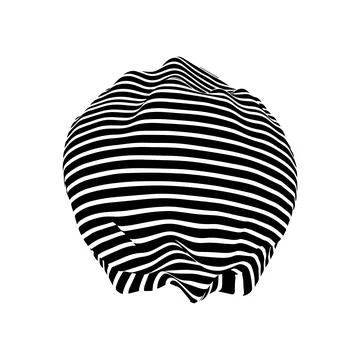 Optical illusion on 3d sphere. Sphere of stripes. Illusion effect. Black an.. Stock Illustration