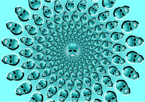 Optical illusion. abstract background with skulls Stock Illustration