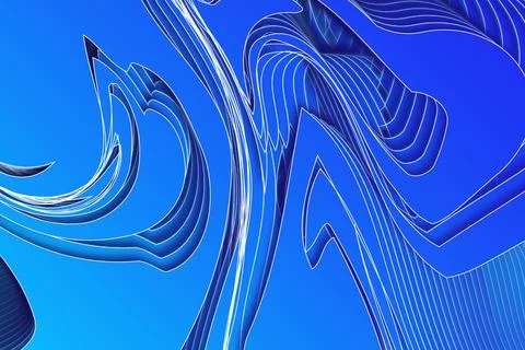 Optical illusion abstract creative 3d cool gradient blue color background Ilustración de archivo