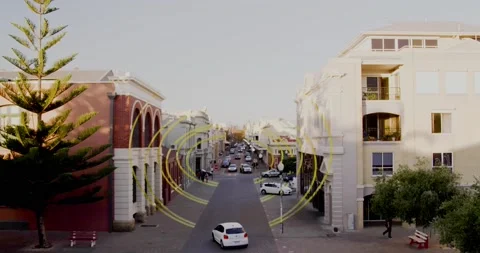 Optical illusion artwork Arcs d'Ellipses on High Street Fremantle 库存影片 146844463