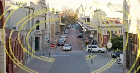 Optical illusion artwork Arcs d'Ellipses on High Street Fremantle 库存影片 146844580