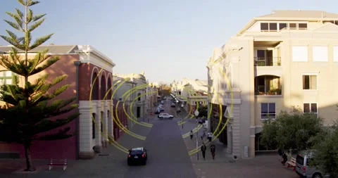 Optical illusion artwork Arcs d'Ellipses on High Street Fremantle 库存影片 146844777