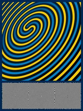 Optical illusion background. three spiral patterns. vector illustration Stock Illustration