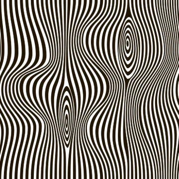 Optical illusion, black and white design, vector Stock Illustration