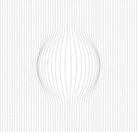 Optical illusion bloat ball effect. Line sphere vector. 3d shape underlay lines Stock Illustration