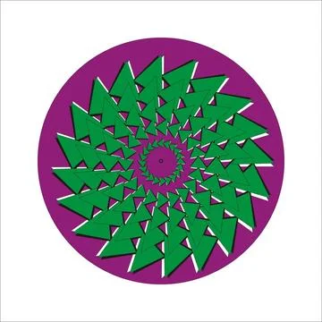 Optical illusion concentric triangles that makes a normal illustration see... Foto stock