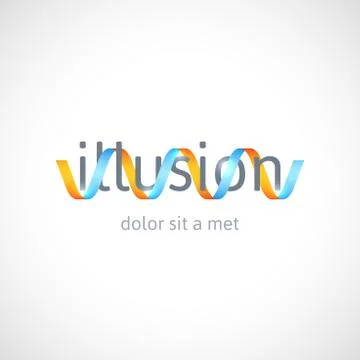 Optical illusion concept, abstract logo template Stock Illustration