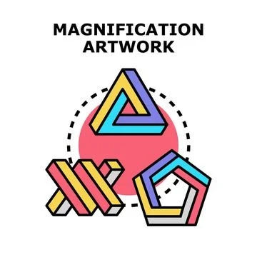 Optical illusion concept with impossible geometric shapes Stock Illustration