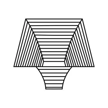Optical illusion creating a deep warped abstract tunnel Stock Illustration