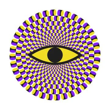 Optical illusion Design with eyes. Stock Illustration