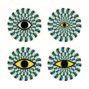 Optical illusion Design with eyes. Stock Illustration