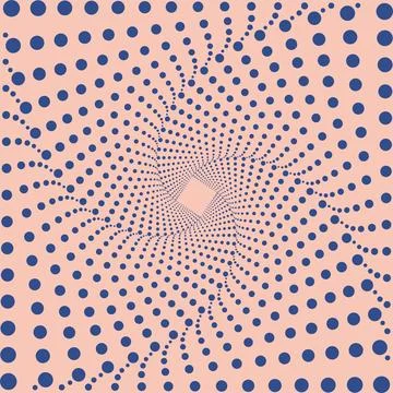 Optical illusion. Dotted abstract background. Geometric art. Trendy design Illustrazione stock