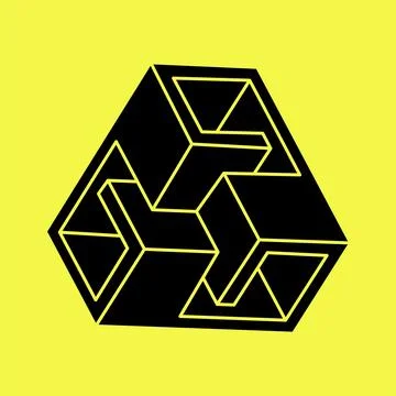 Optical illusion figure. Geometry. Impossible objects. Optical art shapes. 3d Stockillustratie