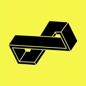 Optical illusion figure. Impossible object. Line geometric shapes. Stock Illustration
