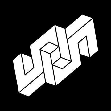 Optical illusion figure. Impossible object. Line geometric shape. Escher paradox Stock Illustration