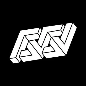 Optical illusion figure. Impossible object. Escher paradox. Line geometric shape Stock Illustration