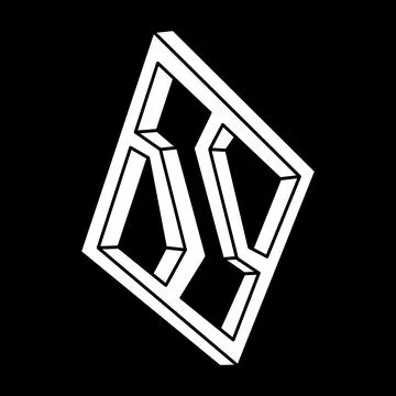 Optical illusion figure. Impossible object. Line geometric shapes. Stock Illustration