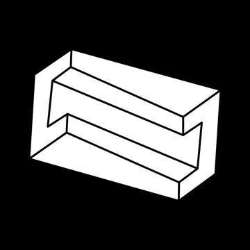 Optical illusion figure. Impossible objects. Line geometric shapes. Escher style 스톡 일러스트