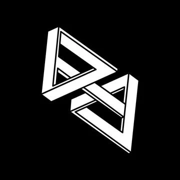 Optical illusion figure. Impossible objects. Escher paradox. Line geometric 스톡 일러스트