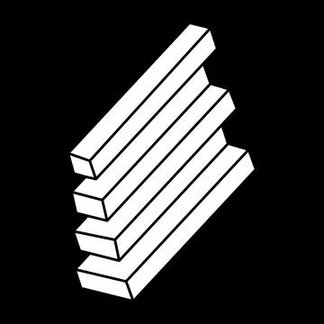 Optical illusion figure. Impossible objects. Line geometric shapes. Escher Stockillustratie