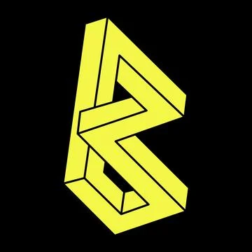 Optical illusion figure. Impossible objects. Escher paradox. Line geometric Stock Illustration