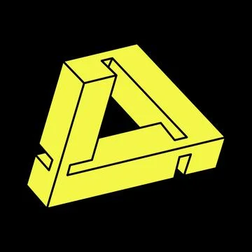 Optical illusion figure. Impossible objects. Escher style. Line geometric shapes イラスト素材