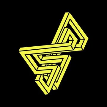 Optical illusion figure. Impossible objects. Line geometric shapes. Escher イラスト素材