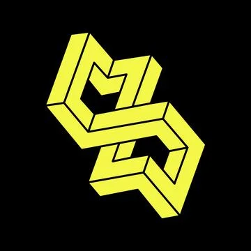 Optical illusion figure. Impossible objects. Line geometric shapes. Escher style Stock Illustration