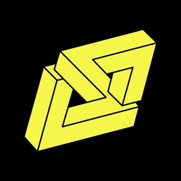 Optical illusion figure. Impossible objects. Line geometric shapes. Escher style 스톡 일러스트