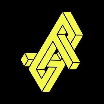 Optical illusion figure. Impossible objects. Line geometric shapes. Escher style Stock Illustration