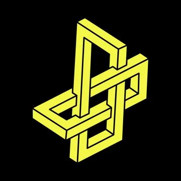 Optical illusion figure. Impossible objects. Line geometric shapes. Escher Stock Illustration