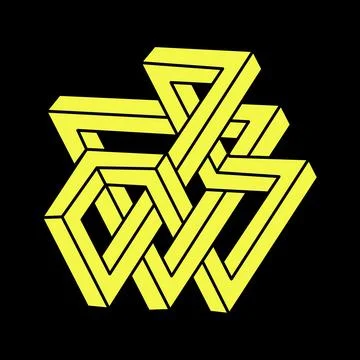 Optical illusion figure. Impossible shape. Sacred geometry. Abstract eternal Stock Illustration