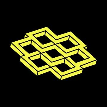 Optical illusion figures. Impossible objects. Line geometric shapes. Escher 스톡 일러스트