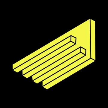 Optical illusion figures. Impossible objects. Line geometric shapes. Escher 스톡 일러스트