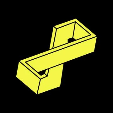 Optical illusion figures. Impossible objects. Line geometric shapes. Escher Illustrazione stock