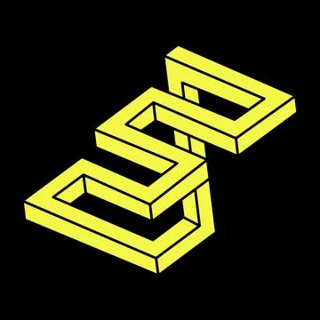 Optical illusion figures. Impossible objects. Line geometric shapes. Escher Stock Illustration