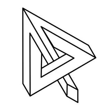 Optical illusion, geometric figure, arrow Stock Illustration