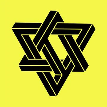 Optical illusion. Geometric figure. Impossible shape vector.Optical art objects Stockillustratie