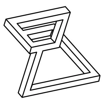 Optical illusion, geometric figure, op art Stock Illustration