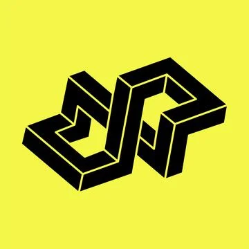 Optical illusion. Geometric figures. Impossible shape vector. Optical art object Stock Illustration