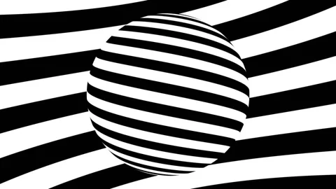Optical illusion with geometric pattern, surreal hypnotic motion background Stock Footage 146669284